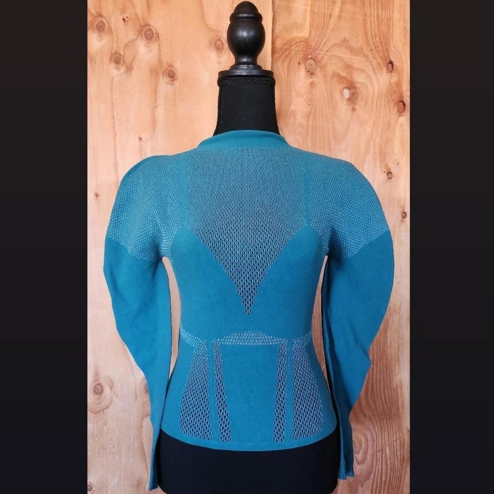 Blue Elastane Workout Shirt with mesh details BUY1 GET1 FREE